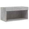 Stylish TV Cabinet with LED Lights - Concrete Grey 60x30x30 cm