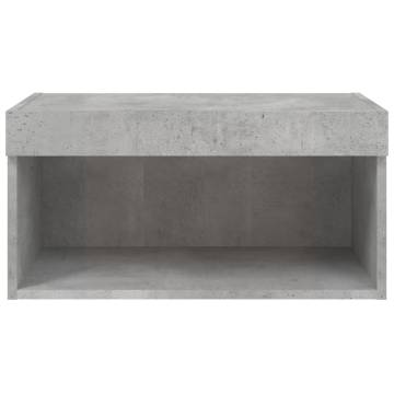 Stylish TV Cabinet with LED Lights - Concrete Grey 60x30x30 cm