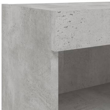 Stylish TV Cabinet with LED Lights - Concrete Grey 60x30x30 cm