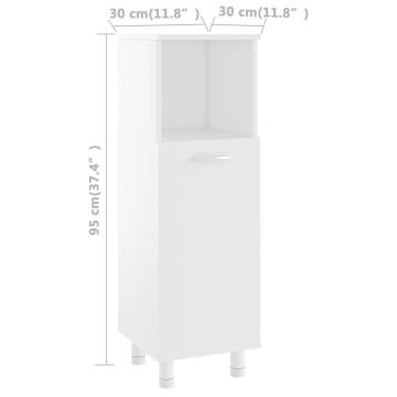 Bathroom Cabinet White 30x30x95 cm - Chic Storage Solution