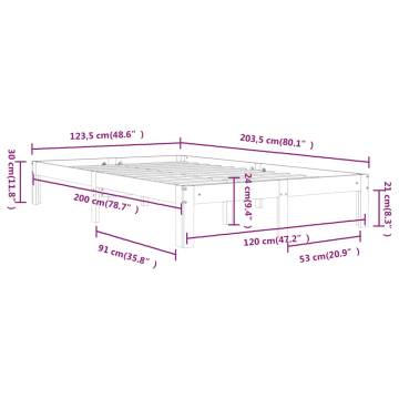 Solid Wood Pine Bed Frame 120x200 cm - Modern & Sturdy