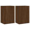 Stylish Brown Oak TV Wall Cabinets - Set of 2 | HipoMarket UK