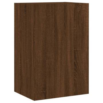 Stylish Brown Oak TV Wall Cabinets - Set of 2 | HipoMarket UK