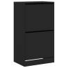 Shoe Cabinet with 2 Flip-Drawers - Black 60x42x108 cm | HipoMarket