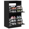 Shoe Cabinet with 2 Flip-Drawers - Black 60x42x108 cm | HipoMarket