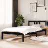 Bed Frame Black Solid Wood 90x190 cm Single Colour black Size 90 x 190 cm 