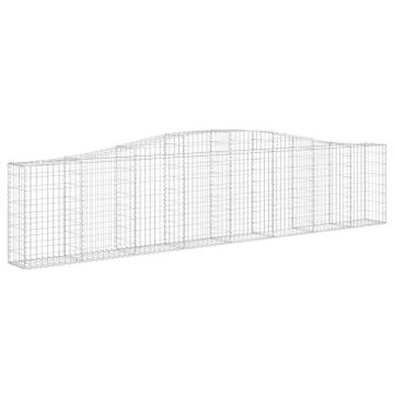 Arched Gabion Baskets - 7 pcs Galvanised Iron | Hipomarket