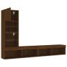 4 Piece TV Wall Units with LED - Brown Oak Engineered Wood