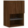 4 Piece TV Wall Units with LED - Brown Oak Engineered Wood