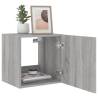 Stylish TV Wall Cabinet with LED Lights - Grey Sonoma