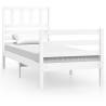 White Bed Frame 75x190 cm - Small Single Solid Wood | HipoMarket