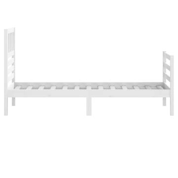 White Bed Frame 75x190 cm - Small Single Solid Wood | HipoMarket