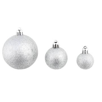 100 Piece Christmas Ball Set - Silver Ornaments for Holiday Cheer