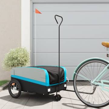 Durable Black and Blue Bike Trailer - 45 kg Capacity