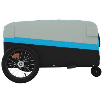 Durable Black and Blue Bike Trailer - 45 kg Capacity