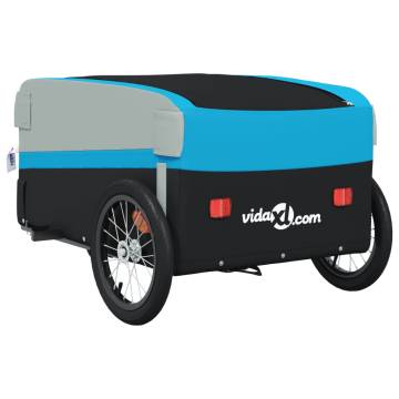 Durable Black and Blue Bike Trailer - 45 kg Capacity