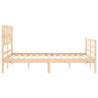 Solid Wood Small Double Bed Frame with Headboard | HiPoMarket