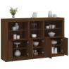 Sideboard with LED Lights Brown Oak 162x37x100 cm Colour brown oak Quantity in Package 1 