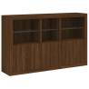 Stylish Brown Oak Sideboard with LED Lights - Hipomarket