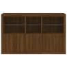 Stylish Brown Oak Sideboard with LED Lights - Hipomarket