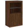 Stylish Brown Oak Sideboard with LED Lights - Hipomarket