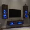 6 Piece TV Wall Units with LED Smoked Oak Engineered Wood Colour smoked oak Quantity in Package 6 