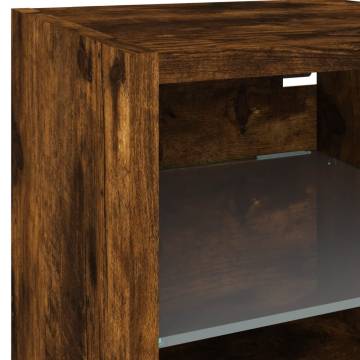 Stylish 6 Piece TV Wall Units with LED Smoked Oak Finish