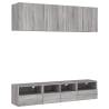 5 Piece Grey Sonoma TV Wall Units - Stylish Space Saver