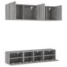 5 Piece Grey Sonoma TV Wall Units - Stylish Space Saver