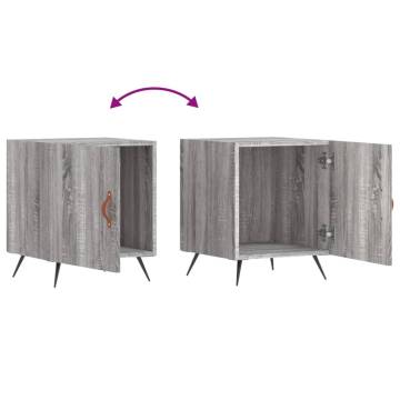 Stylish Grey Sonoma Bedside Cabinet - Durable & Modern Design