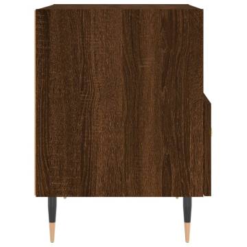 2 pcs Brown Oak Bedside Cabinets - Modern & Stylish Storage