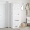 Shoe Cabinet with 4 Flip-Drawers - Stylish White Storage