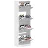 Shoe Cabinet with 4 Flip-Drawers - Stylish White Storage