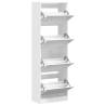 Shoe Cabinet with 4 Flip-Drawers - Stylish White Storage