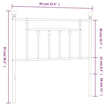 Stylish White Metal Headboard 90 cm | Hipomarket UK