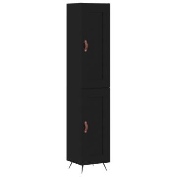 Stylish Highboard Black 34.5x34x180 cm | HipoMarket UK