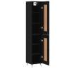 Stylish Highboard Black 34.5x34x180 cm | HipoMarket UK