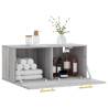 Wall Cabinet Grey Sonoma 80x36.5x35 cm | HipoMarket