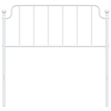 Stylish White Metal Headboard 100 cm - Durable & Sturdy