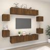 8 Piece TV Cabinet Set Brown Oak Engineered Wood Colour brown oak Quantity in Package 8 Width 80 cm 