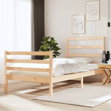 Solid Wood Pine Bed Frame 90x190 cm Single – Hipo Market