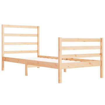 Solid Wood Pine Bed Frame 90x190 cm Single – Hipo Market