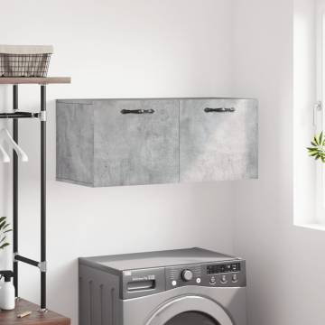 Concrete Grey Wall Cabinet - Stylish & Functional Storage 80x36.5cm