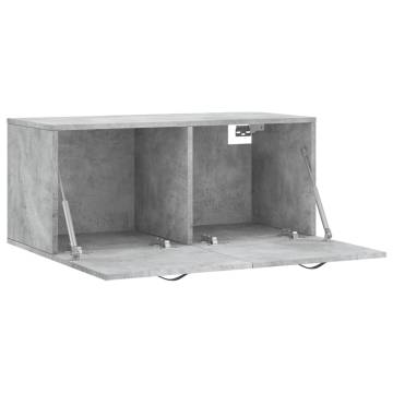 Concrete Grey Wall Cabinet - Stylish & Functional Storage 80x36.5cm