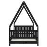 Kids Black Bed Frame 90x200 cm - Solid Pine Wood