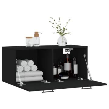 Wall Cabinet Black 80x36.5x35 cm - Stylish Storage Solution