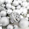 100 Piece Christmas Ball Set - Silver Ornaments for Holiday Cheer