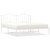 White Metal Bed Frame with Headboard 160x200 cm | Hipomarket