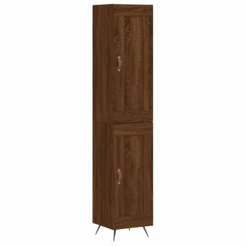 Elegant Highboard Brown Oak 34.5x34x180 cm | HipoMarket UK