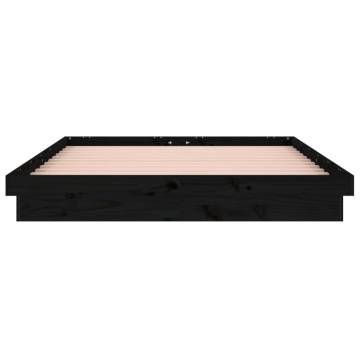 LED Bed Frame Black 150x200 cm King Size - Stylish Comfort